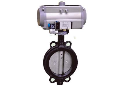 Pneumatic Actuator Centerline Butterfly Valves , Wafer Resilient Seated Butterfly Valve