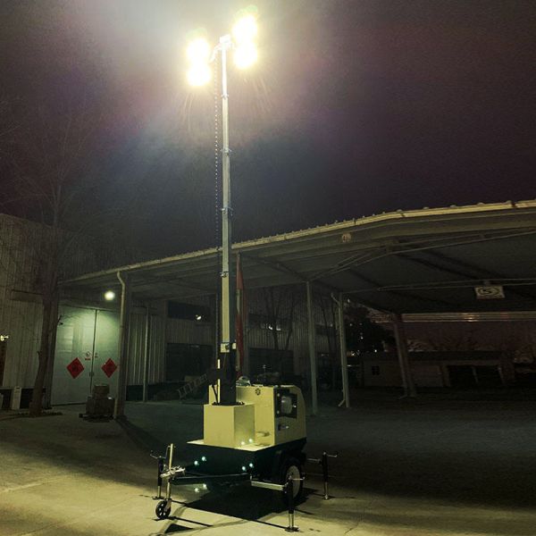 Construction Movable Diesel Light Tower 9m High Mast Telescopic Diesel Light Tower Trailer Light Tower