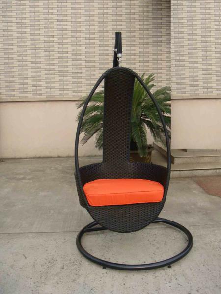 White Resin Wicker swing chair , Hand-Woven Rattan Hanging Chair