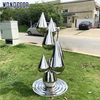 Garden Metal Decoration Abstract Raindrop Stainless Steel Sculpture