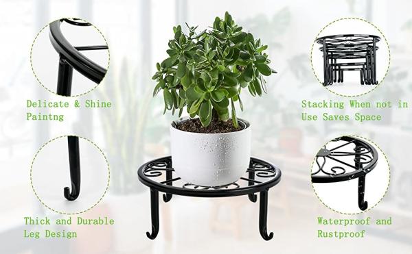 Flores/planta verde Usado Prateleira de panelas de ferro para decoração interna e externa