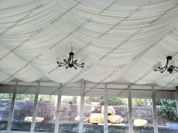 10*10M Red PVC Roof Cover with Glass Windows and Interior Decoration for Outdoor Events As Sales Office