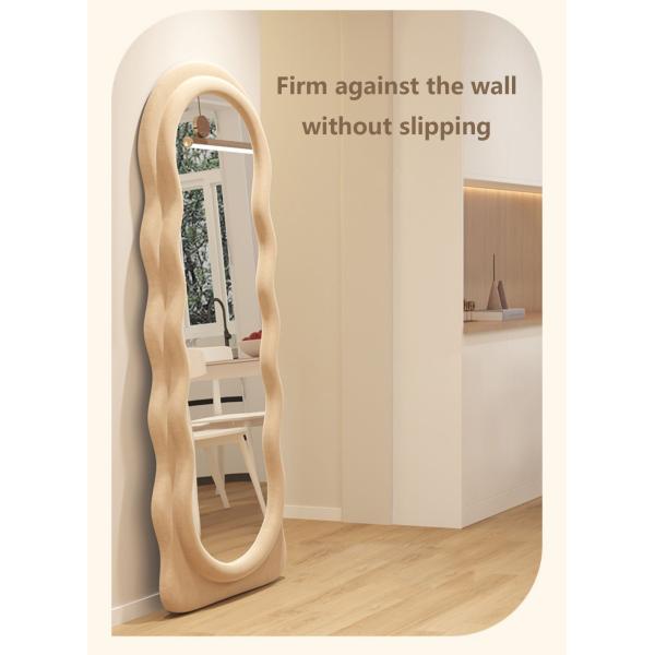 Velvet MDF Arched Standing Mirror Oversized Full Length Oem