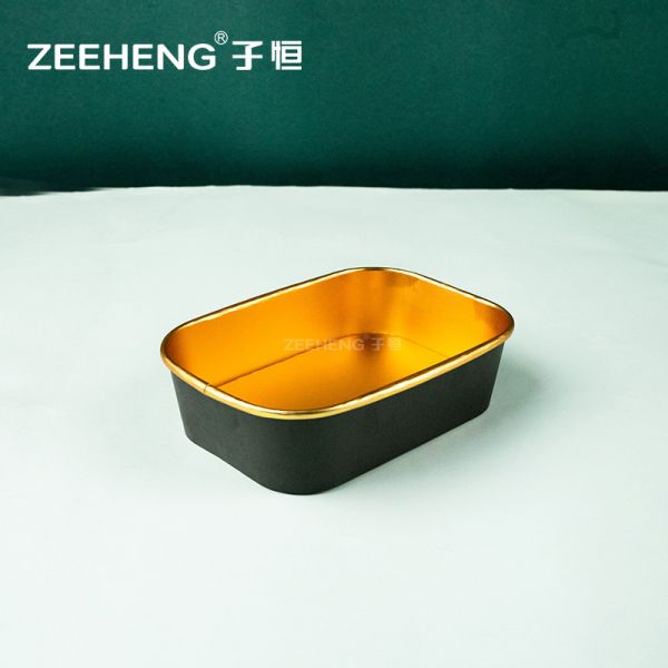 Durable Black Gold Paper Bowl For Catering Events Parties And Food Service Applications With Eco Friendly Disposable Design