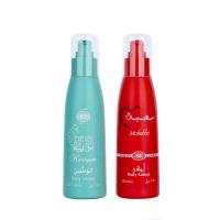 150 ml líquido cilíndrico vermelho/azul com bomba vermelho/azul para frasco de loção de shampoo