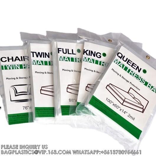 Manufacturer Mattress Bag Cover For Moving Storage 5 Mil Heavy Duty Thick Plastic Protector Reusable Bag