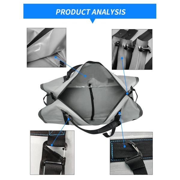 Спортивная сумка светло-серого цвета 120Л водоустойчивая для располагаться лагерем на открытом воздухе туризма