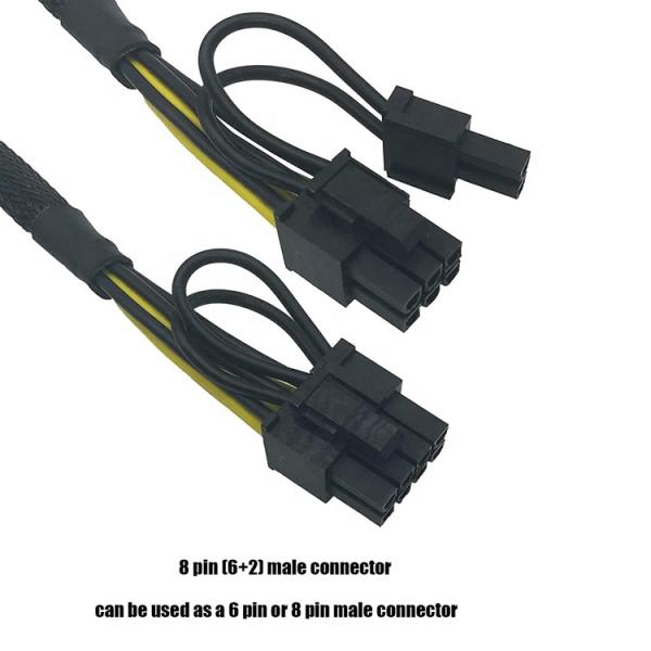 GPU 6 PIN Female to Dual 8 PIN Male 18AWG PCI Express Motherboard Power Supply Adapter PCIe Riser 3.0 Extension Cable