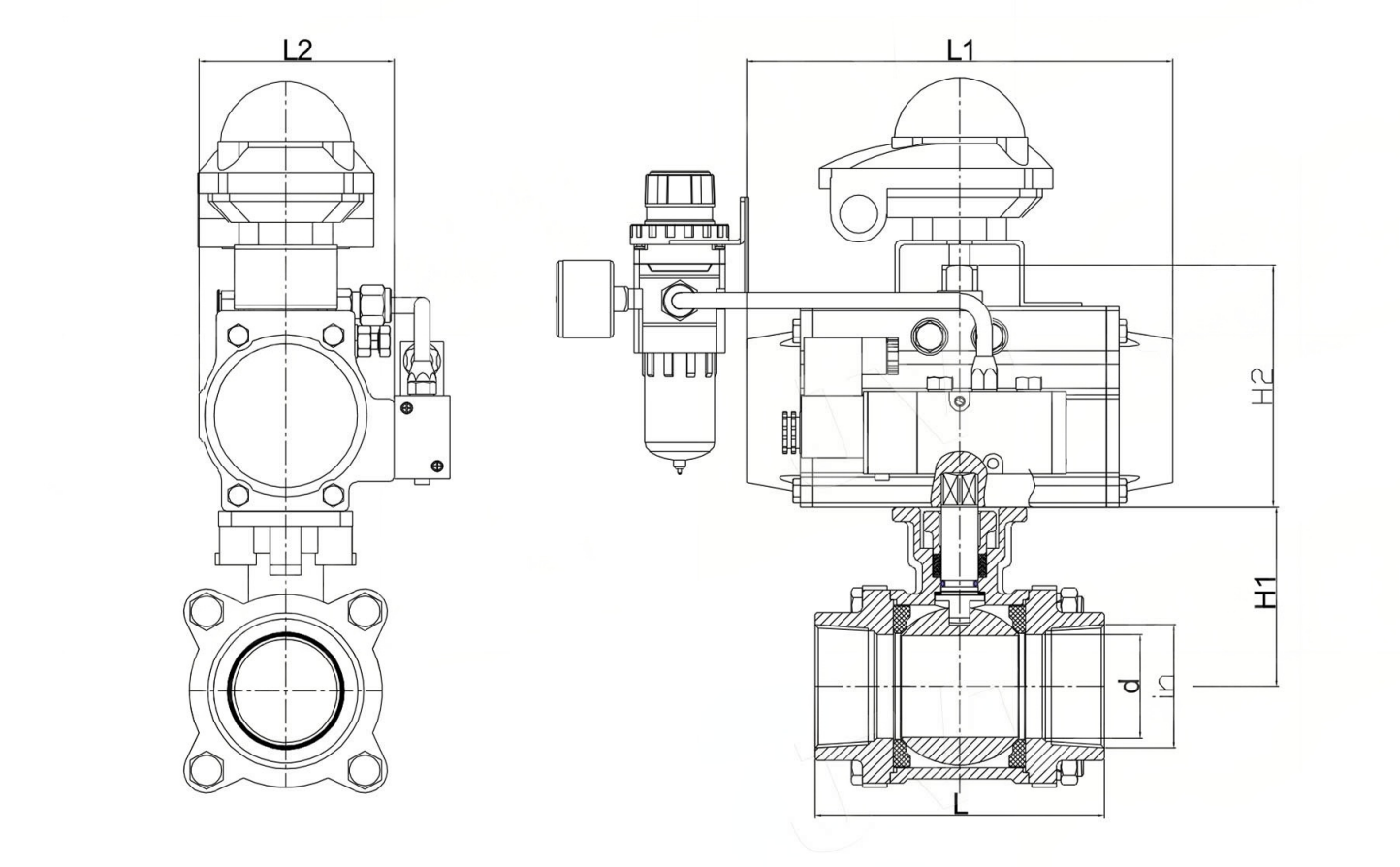 Fire-Resistant Three-Piece Ball Valve  For Suspension Liquids