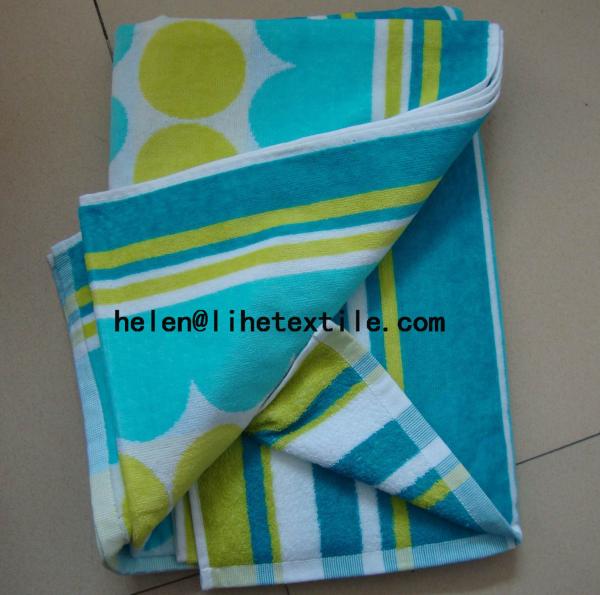 100% cotton yarn dyed beach towel , loop , 30X60'' , GSM 500 ,velour