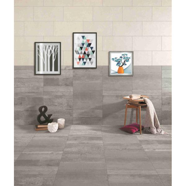 Белизна кухни помыла цвет деревянного смешивания цемента плитки пола фарфора влияния светлый