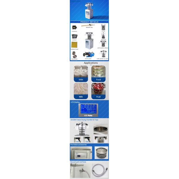 Capacity 6kg Small Scale Freeze Dryer Senova Laboratory Lyophilizer