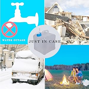 Collapsible Water Container With Spigot 2.6 Gallon, Foldable Camping Water Storage Jug Portable Water Tank Canteen For Outdoor Hiking, Fishing, Emergency