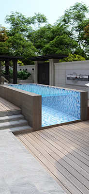 Балконный сад Апуол Бесконечный бассейн в прозрачном полиэстерном пластмассе