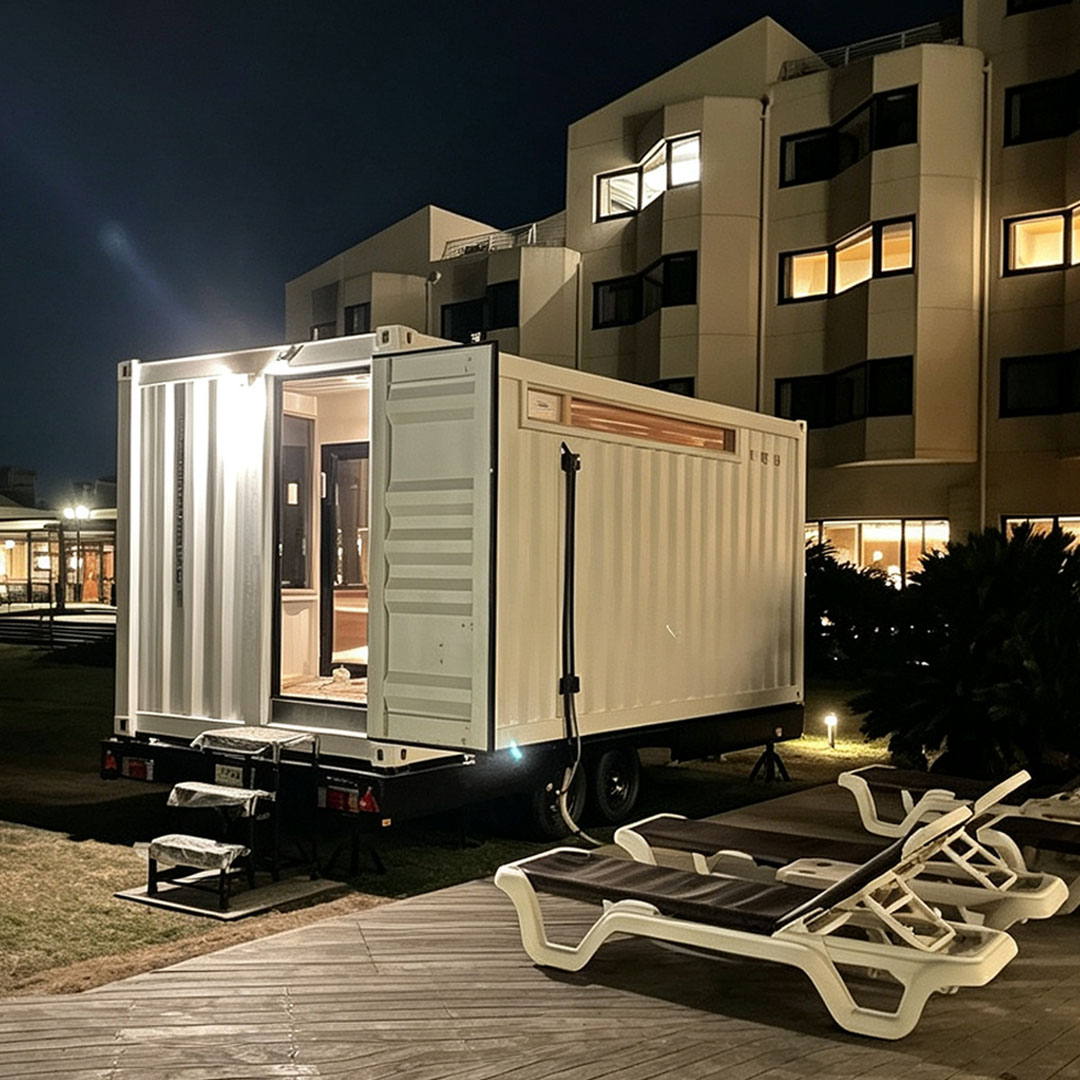 20GP Mobile Sauna Container House Sauna Room Waterproof Insulated Steel Structure for Resort Backyard Spa Relaxation Use