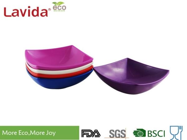 Durable Square Melamine Plates Bowls BPA Free Custom Made With Printing Logo