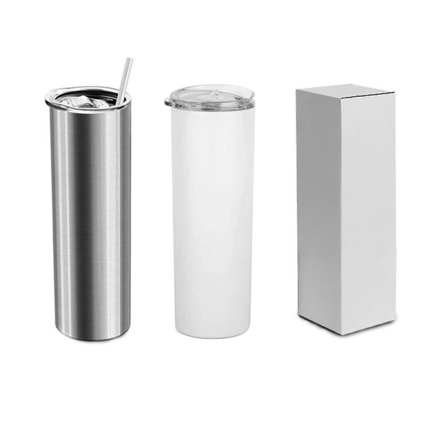 20oz Skinny Straight Blank Sublimation Tumblers With Lid Straw