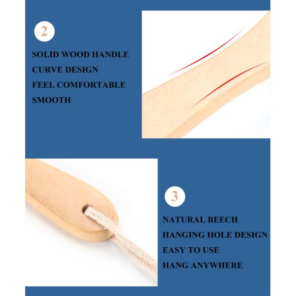 Embalaje personalizado Mango de madera natural de limpieza de la brocha de la manija del bastón recto para el hogar