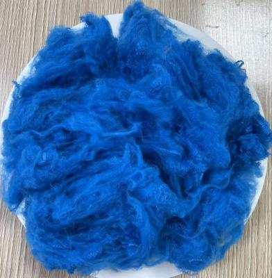 Recycled Polyester Staple Fiber 1.5D 38mm Peacock Blue