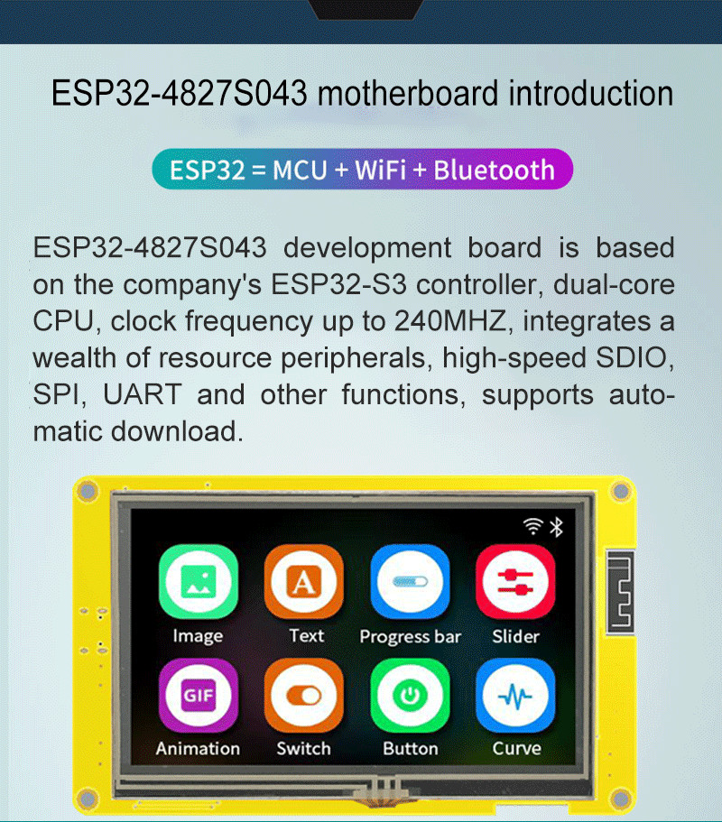 4.3-дюймовый дисплейный модуль ESP32-30C-80C для использования возможностей Интернета вещей