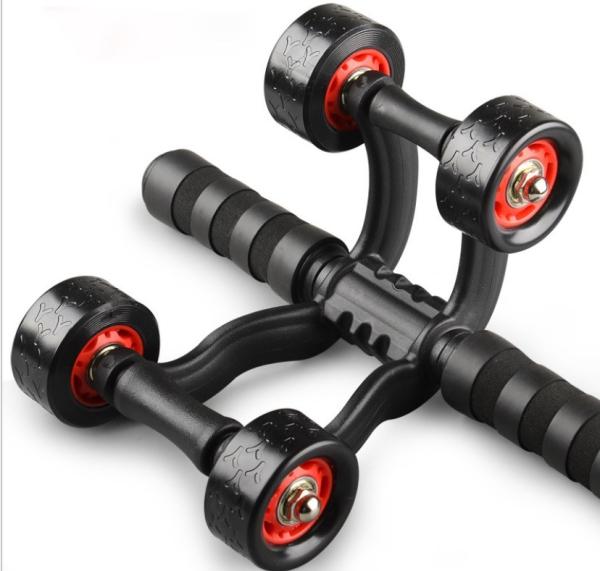 4 Wheel Abs Roller for Women and Men with Knee Pad Abdominal Muscle Training Kit