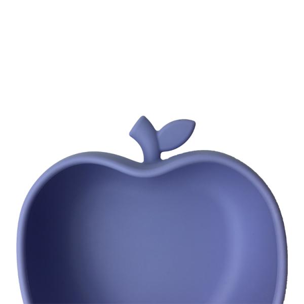 Suction Silicone Baby Tray Apple Shape Food Grade Self Feeding Bowl Eco Friendly