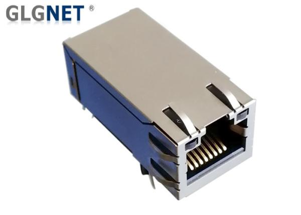 EMI Spring 10G RJ45 Connector Tab Up Single Port 40W POE 33mm Length With LED