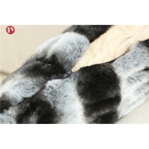 dark gray stripe Chinchilla faux Fur Decorative Pillow cover , cushion cover for sofa Bedroom 18inch*18inch