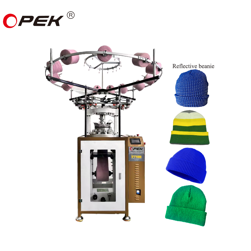 Stripe  Rib Hats Reflective Yarn Classic Rib  Knitting Machine