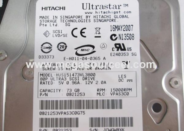 HGST 73.4 GB 3.5 HUS151473VL3800 Ultra320 SCSI server hard disk 15000 rpm