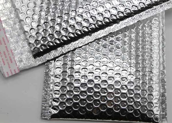 Waterproof Silver Bubble Wrap Envelopes , 6x10 Metallic Foil Bubble Bags Anti Rub