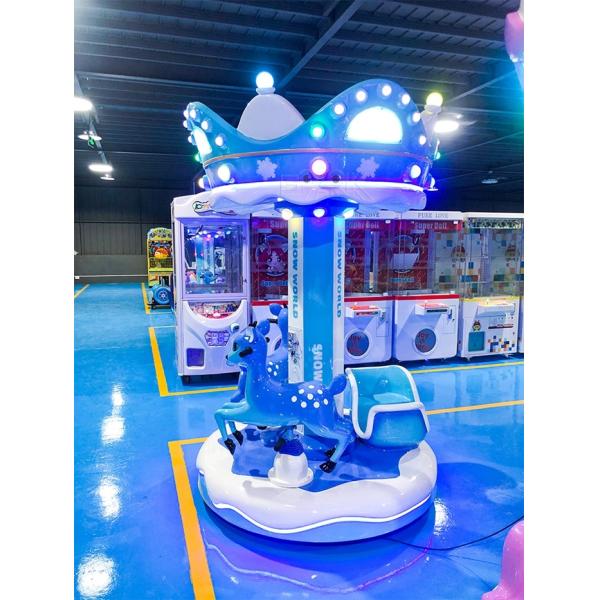 Snow World Go Round Carousel Amusement Park Kids Horse Swing Ride For Three People