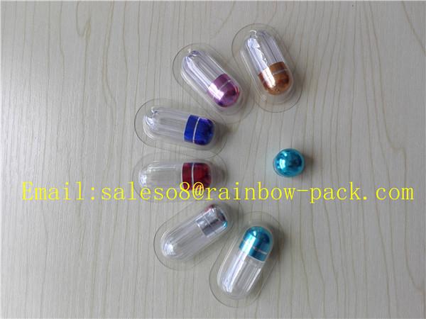 Aluminum Foil Clear Plastic Pill Bottles / Pill Vial Gelatin Capsule Packing