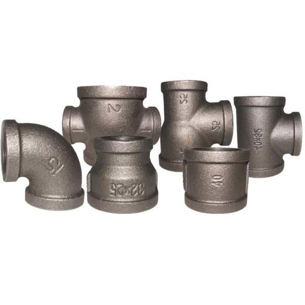 Durable Galvanized Pipe Connectors Black Metal Pipe Fittings BSPT / NPT Threaded