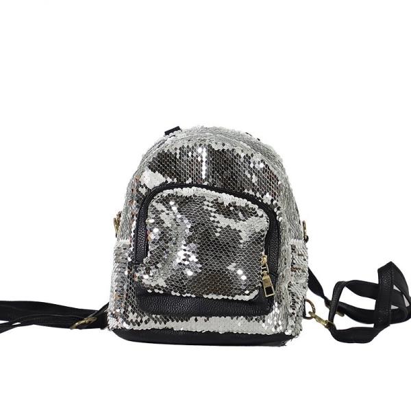 Custom Photo Glitter Sequin Backpack Trendy Travel Backpack For Sublimation Printing