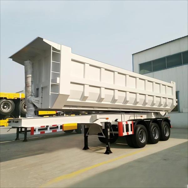 CIMC high strength iron 3 axle 30-70 ton transport coal ore gravel sand mining building material end dumper tipper semi trailer