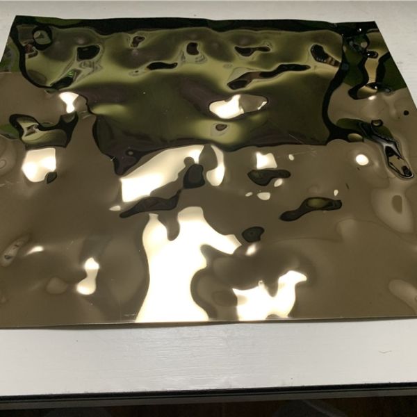 Mirror Gold Color Water Ripple Stainless Steel Sheet 304 Grade for Decorative Ceiling Panels