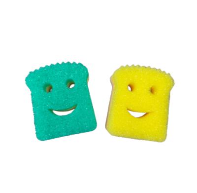 Yellow-Green Square Scrub Daddy  Sponge With Hardness Changes For Durable Kitchen Cleaning