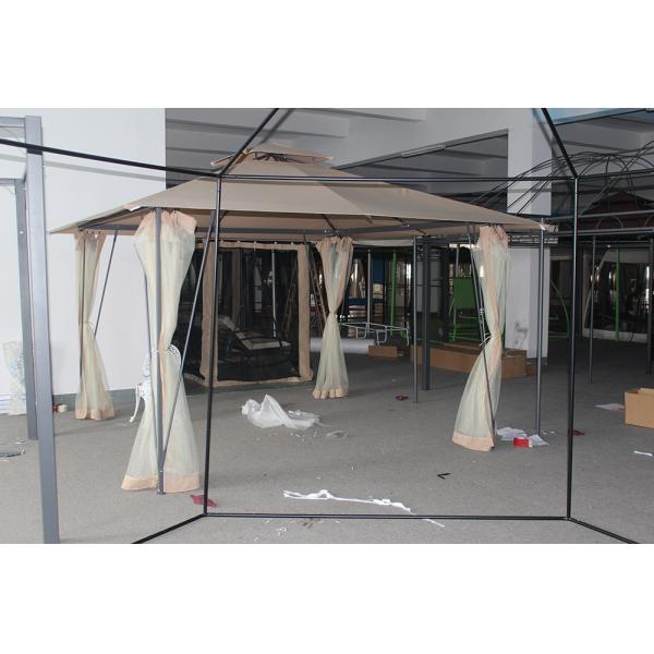 Outdoor Garden Sun Screen Aluminium Gazebo with Collapsible Frame and 3.5*3.5*2.67M Size