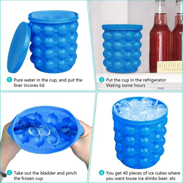 Custom Logo Portable Half Round Ice Chips Ice Bucket with Lid Pub Occasion Blue and Red
