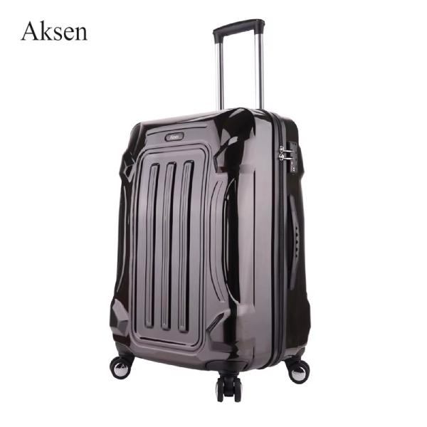 Unisex TSA Lock Luxury Urban Hard Carry-On Trolley Luggage Black Infant Plastic Suitcases with Scratch-Resistant Surface
