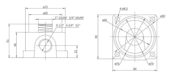 YL Base del filtro de aceite Filtración óptima para la temperatura del medio ambiente -20C- 60C y la temperatura media -20C- 120C