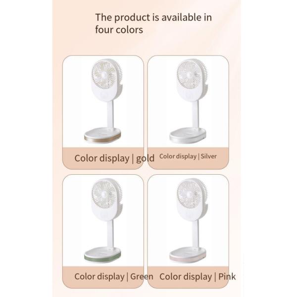 Customized Logo 1500 mAh USB Rechargeable Table Fan with LED Light and ABS PP Material