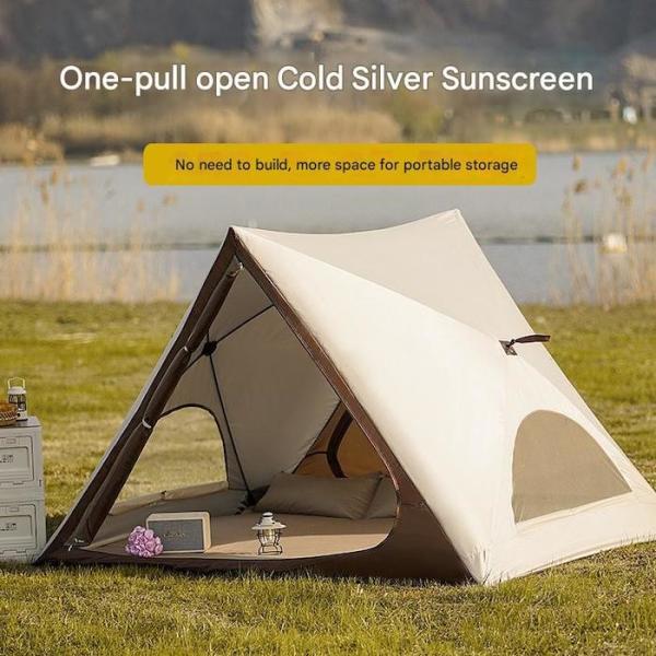 Tente de camping pop-up portable imperméable en plein air 150X200X130CM, enduite de PU2000MM, en polyester 210T, conception triangulaire, ouverture rapide entièrement automatique, auvent de plage