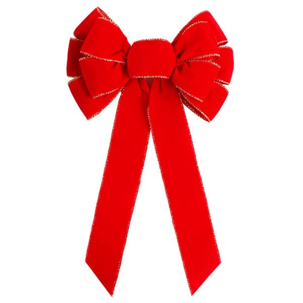 MSD Customization Red Velvet Ribbon Bow para decorações festivas de Natal e feriados