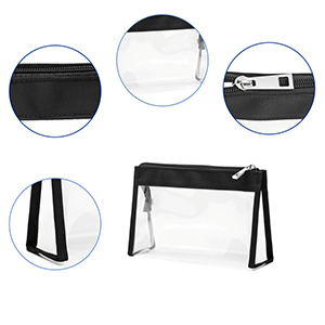 Small Clear PVC Waterproof Bag with Zipper Closure, Mini Portable Transparent Plastic Organizer Pouch for Cosmetic, Make