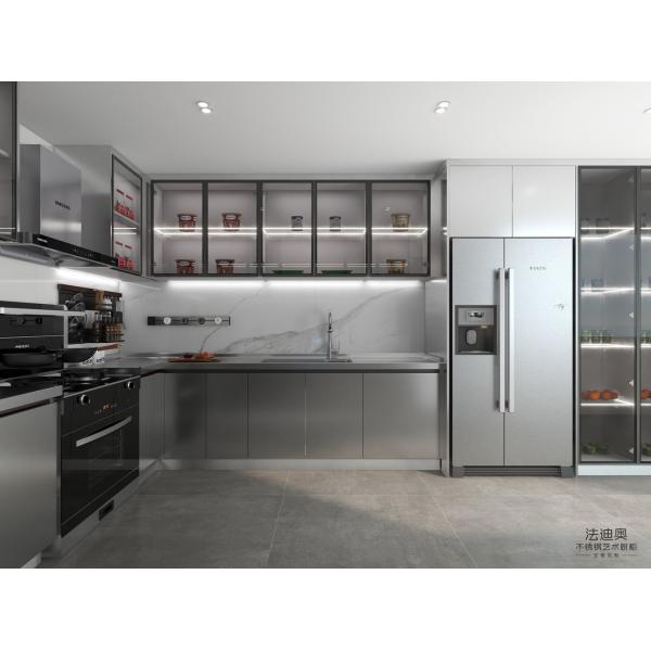 Effortless Cooking With Fadior Modern Elegance U-Shaped Original Stainless Steel Kitchen Cabient