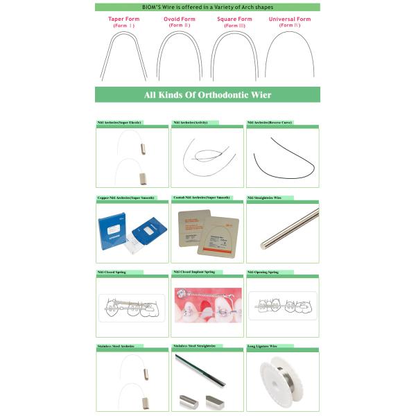 Ортодонтический TMA Archwire Круглый и прямоугольный для стоматологических материалов