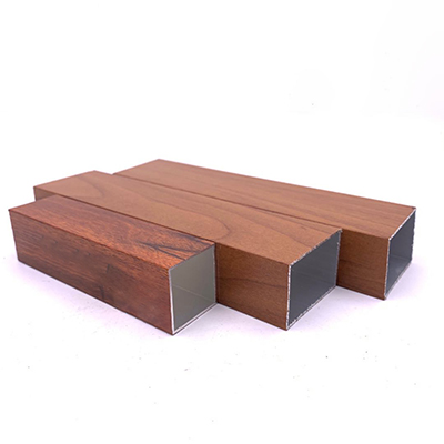 Wood Grain Aluminum Profile Alloy Construction Rectangular Tube Pipe 5.8-6.0M Length