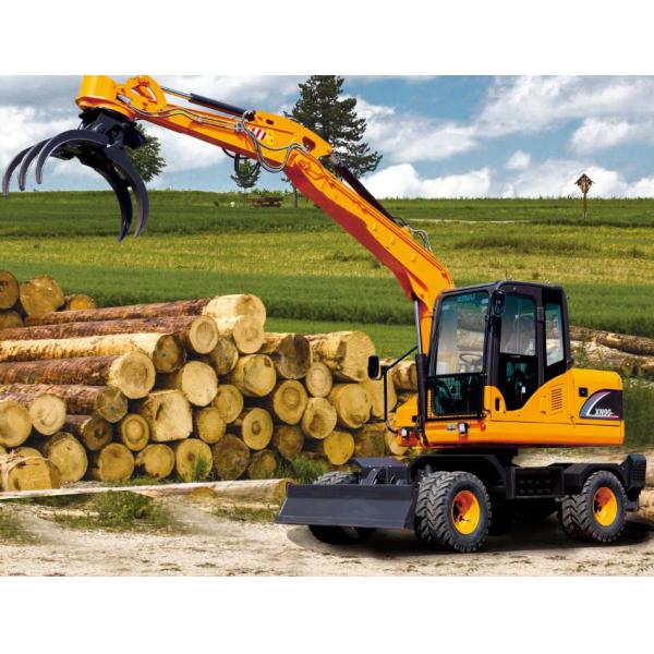 6 Ton Mini Wheel Excavator with Hydraulic Valve and Moving Wheel